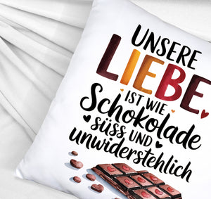 Liebe ist wie Schokolade Kissen Schokoladentafel