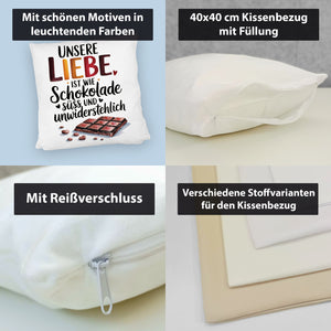 Liebe ist wie Schokolade Kissen Schokoladentafel