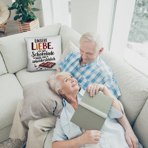 Liebe ist wie Schokolade Kissen Schokoladentafel