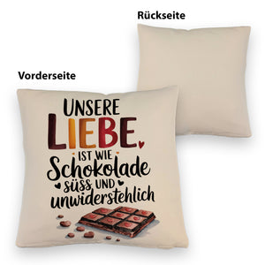 Liebe ist wie Schokolade Kissen Schokoladentafel