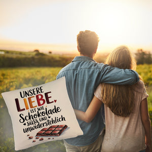 Liebe ist wie Schokolade Kissen Schokoladentafel