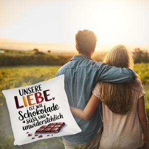 Liebe ist wie Schokolade Kissen Schokoladentafel