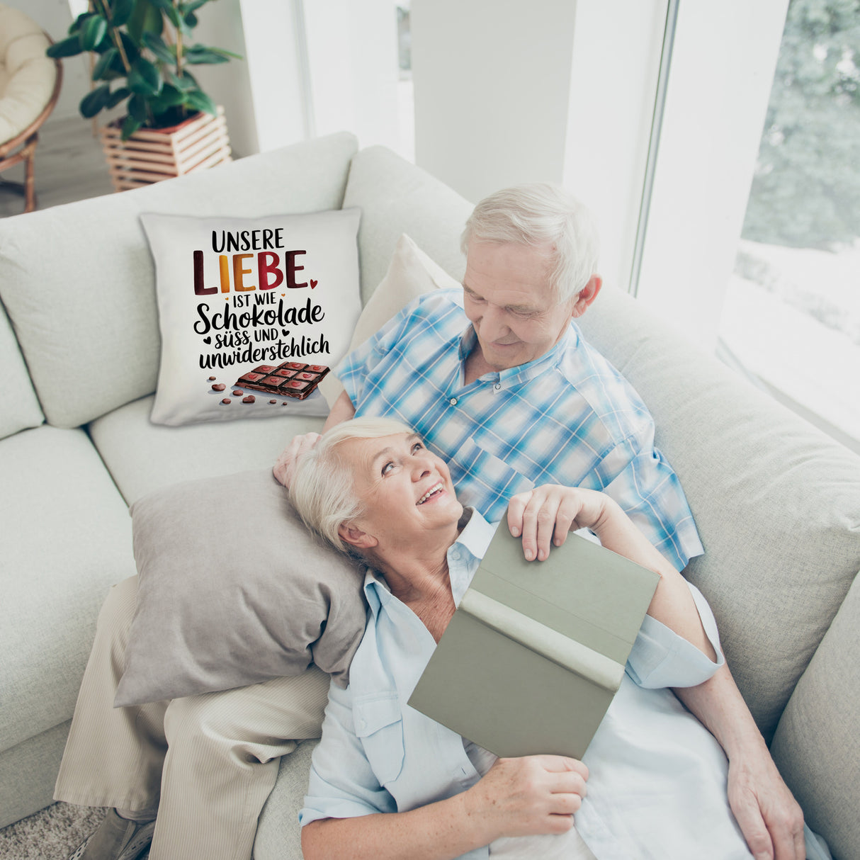 Liebe ist wie Schokolade Kissen Schokoladentafel