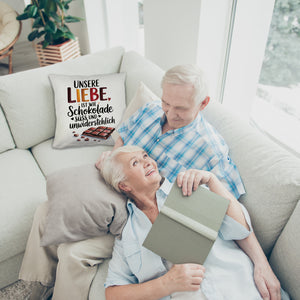 Liebe ist wie Schokolade Kissen Schokoladentafel