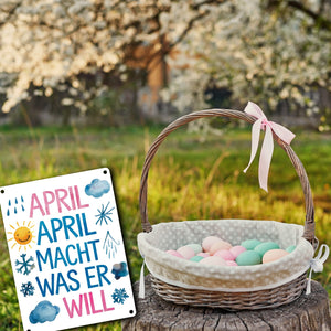 April macht was wer will Metallschild in 15x20 cm April, April