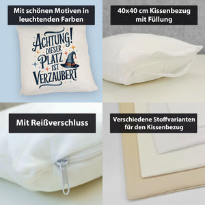 Zaubererhut Achtung Platz verzaubert Kissen