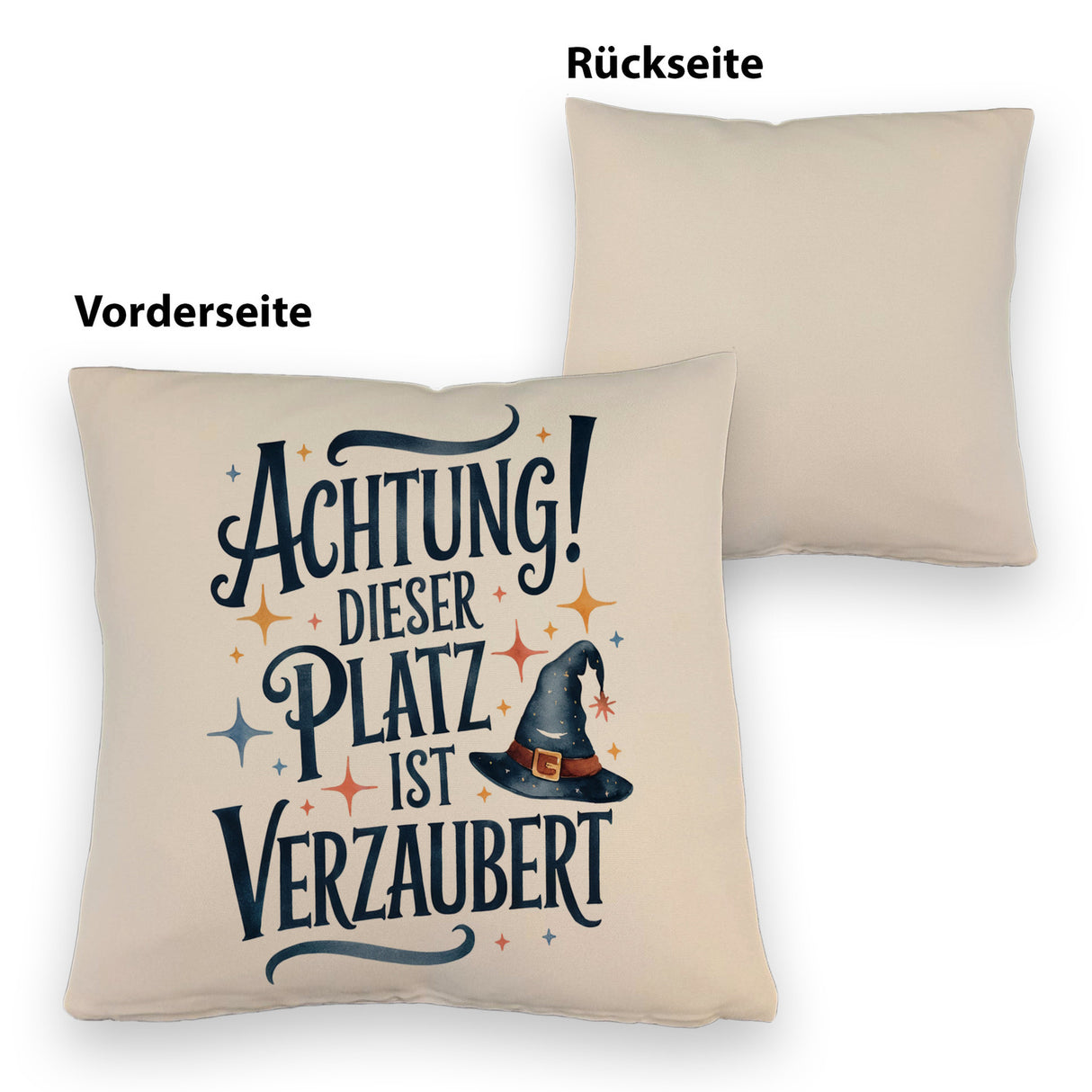 Zaubererhut Achtung Platz verzaubert Kissen