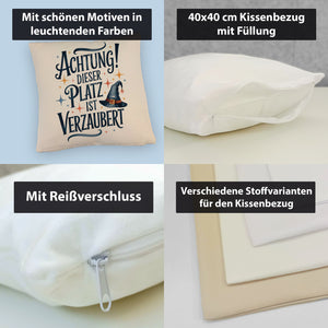 Zaubererhut Achtung Platz verzaubert Kissen