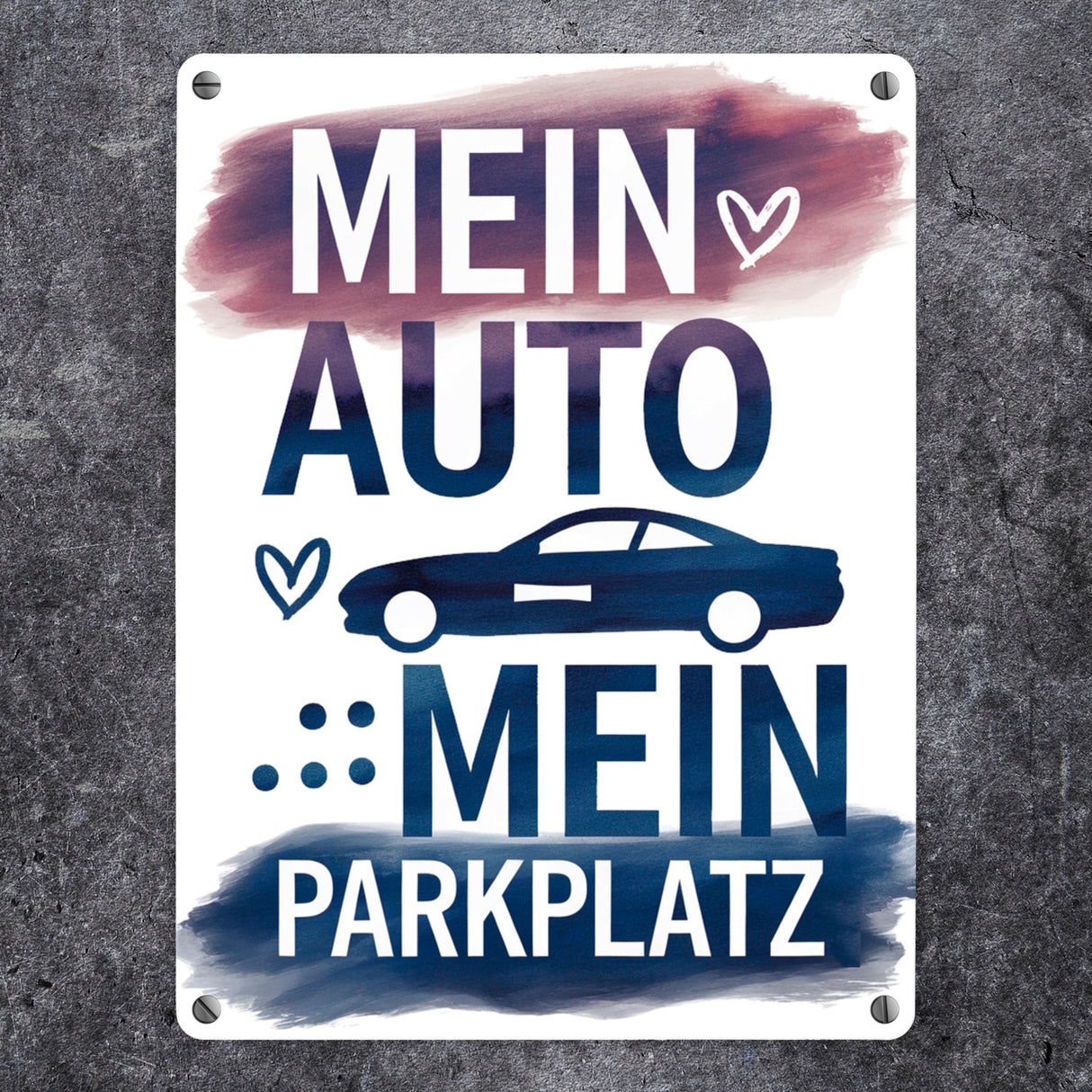 Mein Auto, Mein Parkplatz Metallschild in 15x20 cm