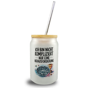Herausforderung, nicht kompliziert Trinkglas mit Bambusdeckel Pokal