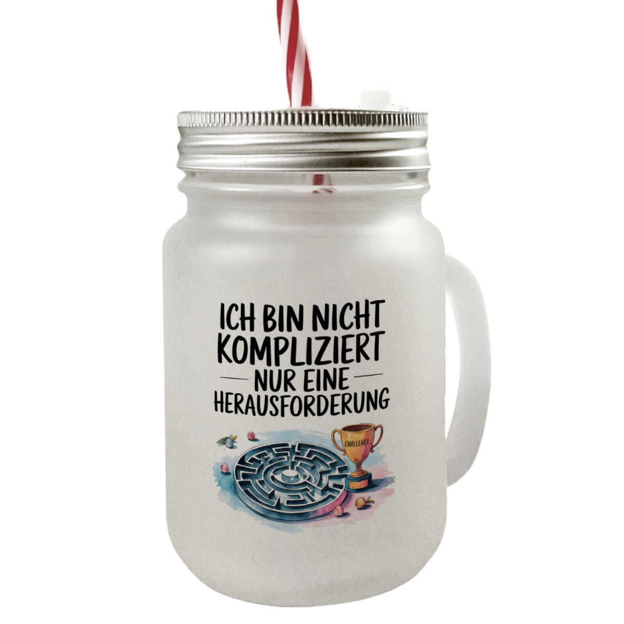 Herausforderung, nicht kompliziert Trinkglas mit Bambusdeckel Pokal