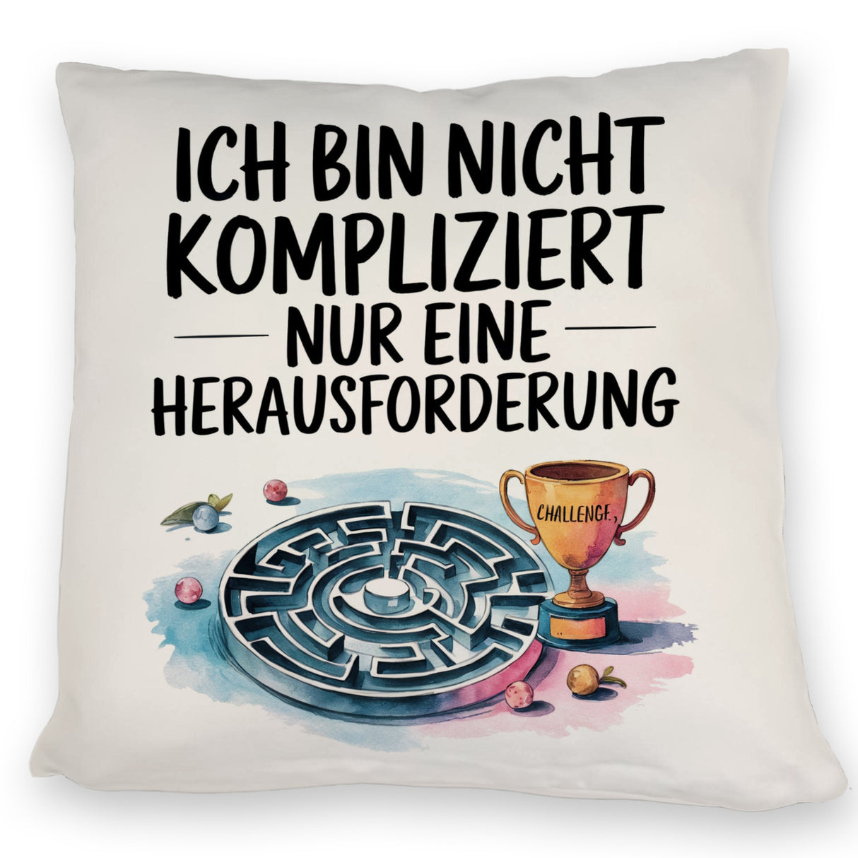 Herausforderung, nicht kompliziert Kissen Pokal