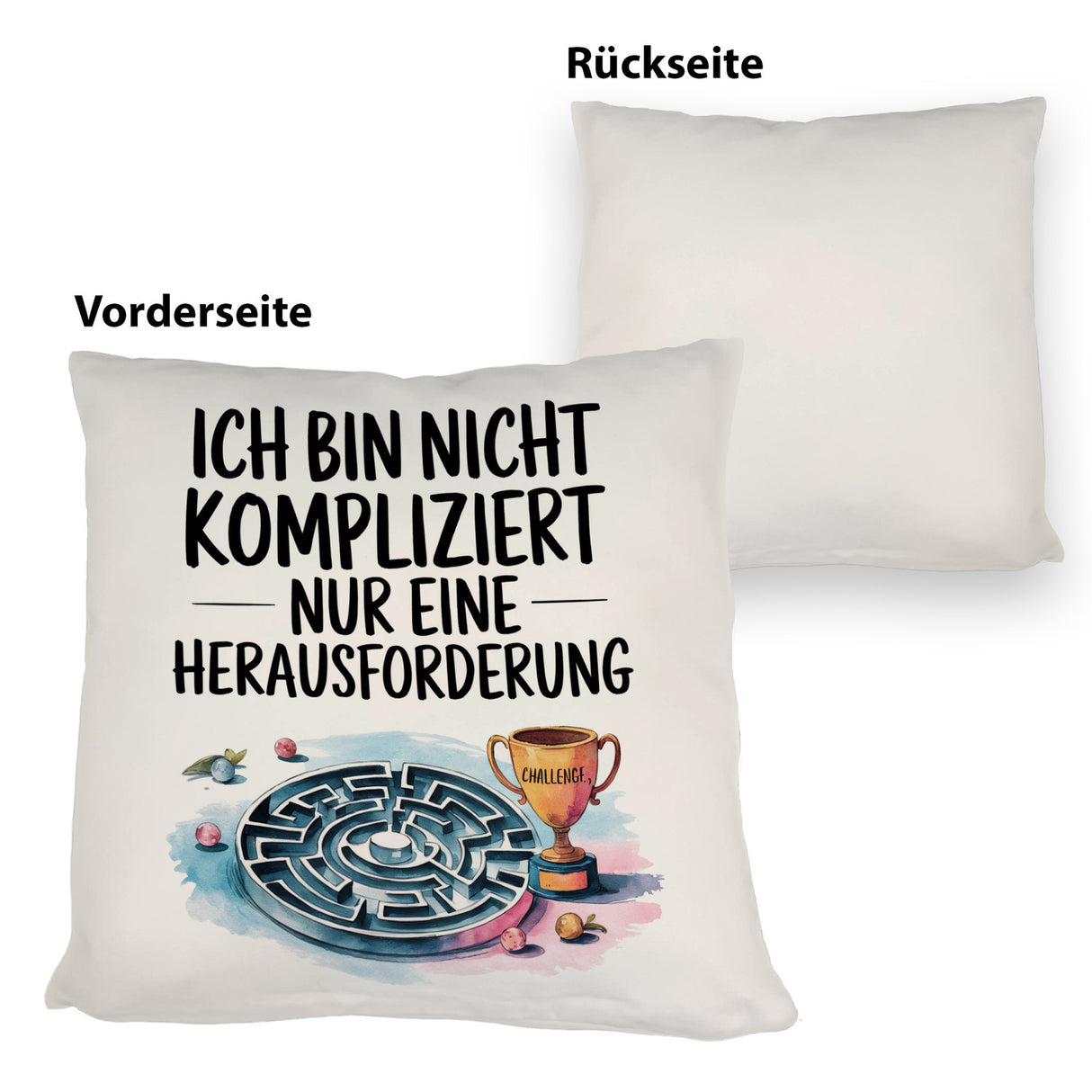 Herausforderung, nicht kompliziert Kissen Pokal