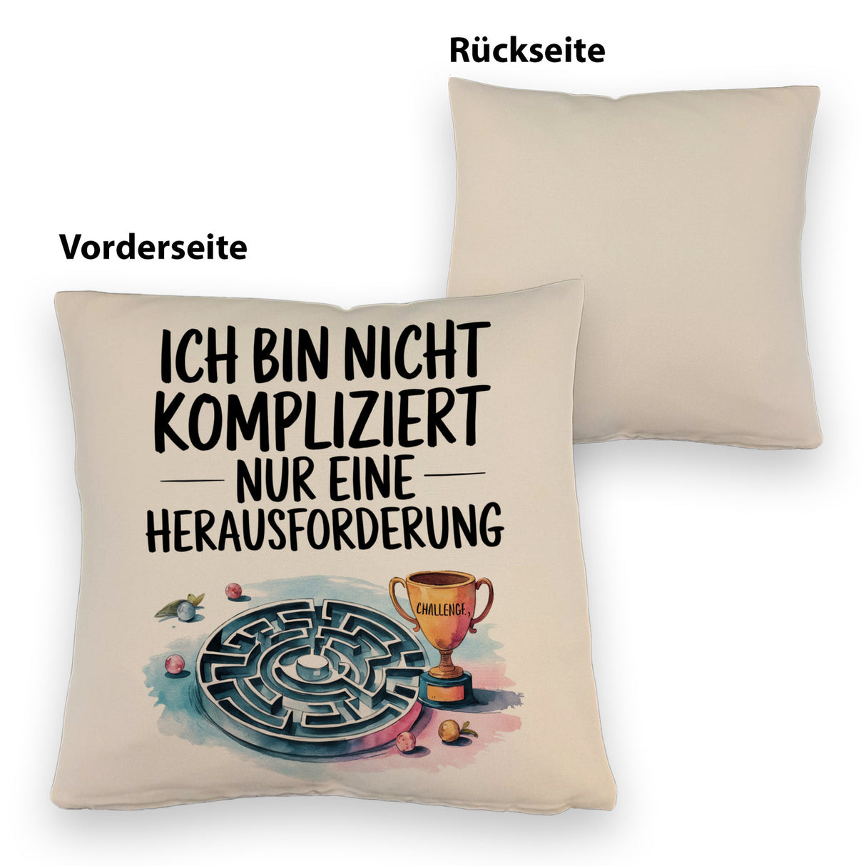 Herausforderung, nicht kompliziert Kissen Pokal