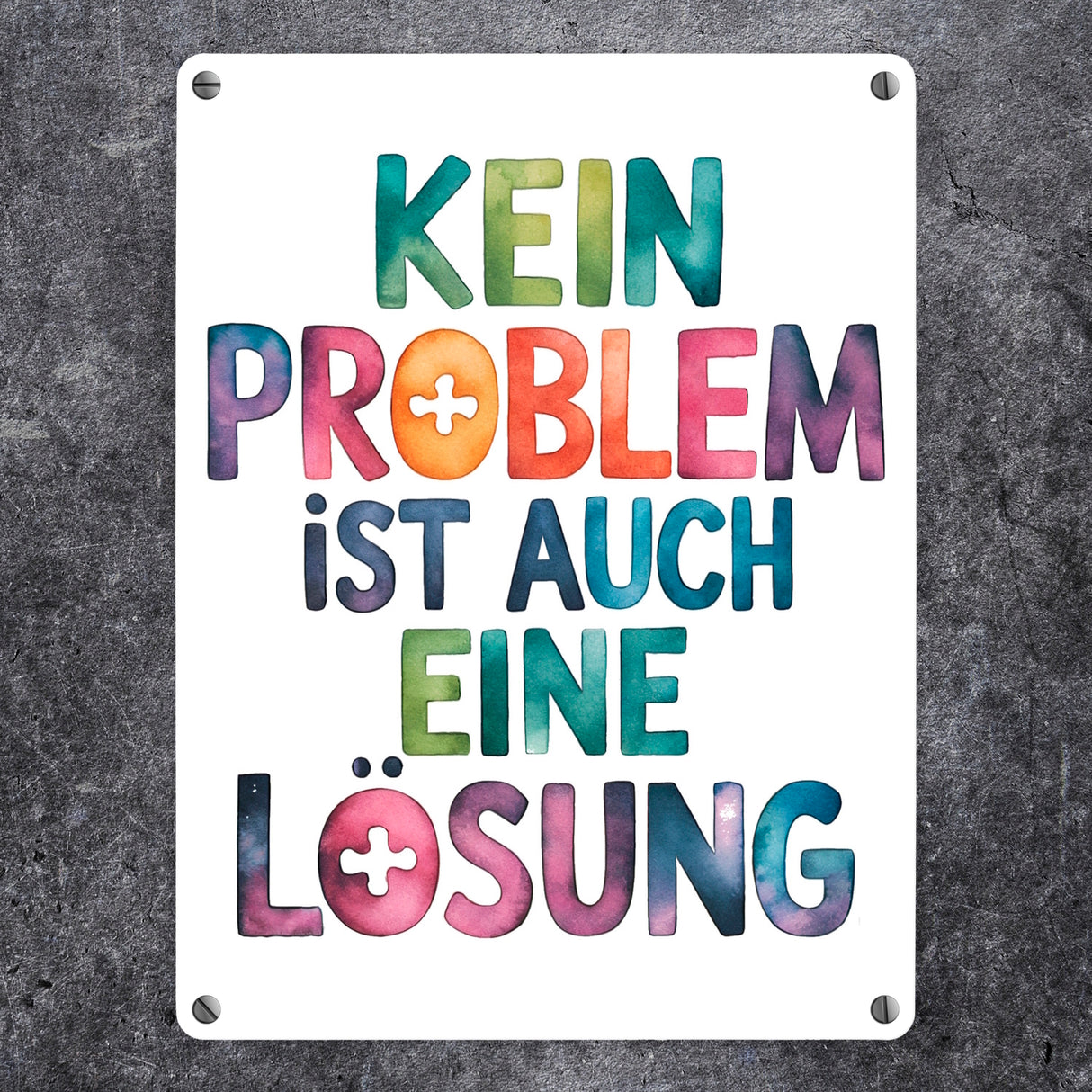 Kein Problem ist auch eine Lösung Metallschild in 15x20 cm