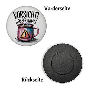 Dampfende Tasse Vorsicht Heißer Inhalt Magnet
