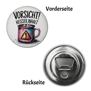 Dampfende Tasse Vorsicht Heißer Inhalt Magnet