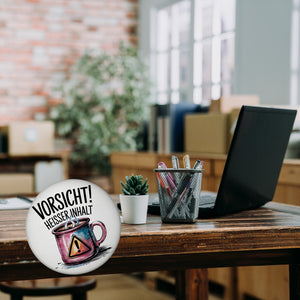 Dampfende Tasse Vorsicht Heißer Inhalt Magnet