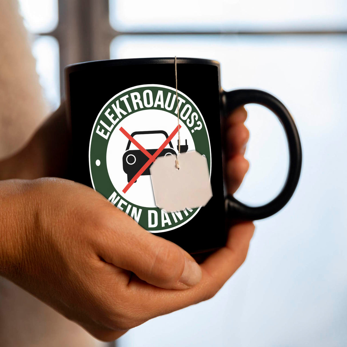 Elektroauto Statement Tasse : NEIN DANKE!