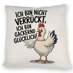 Fröhliches Huhn Gackernd Glücklich Kissen