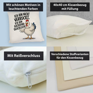 Fröhliches Huhn Gackernd Glücklich Kissen