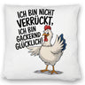 Fröhliches Huhn Gackernd Glücklich Kissen
