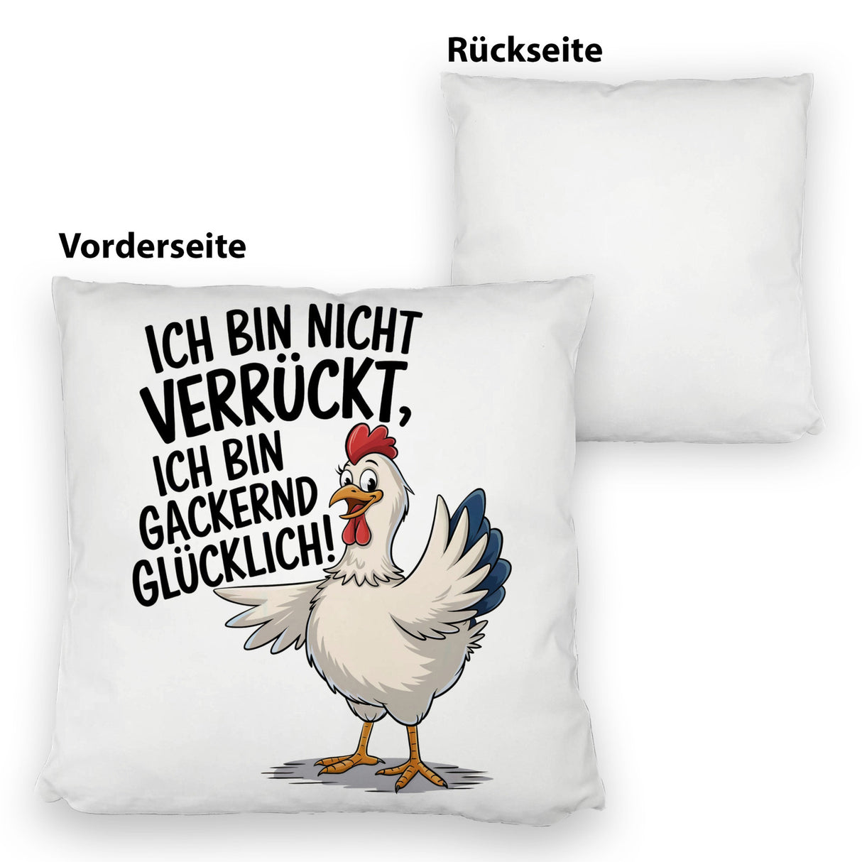 Fröhliches Huhn Gackernd Glücklich Kissen