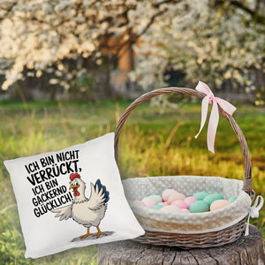 Fröhliches Huhn Gackernd Glücklich Kissen