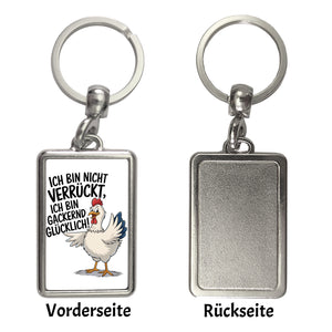 Fröhliches Huhn Gackernd Glücklich Schlüsselanhänger