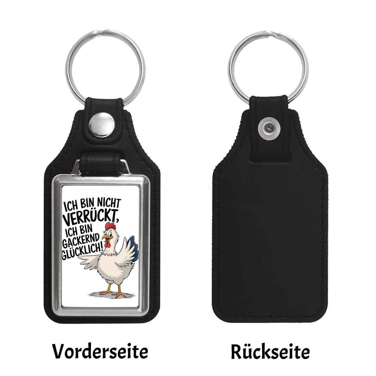 Fröhliches Huhn Gackernd Glücklich Schlüsselanhänger