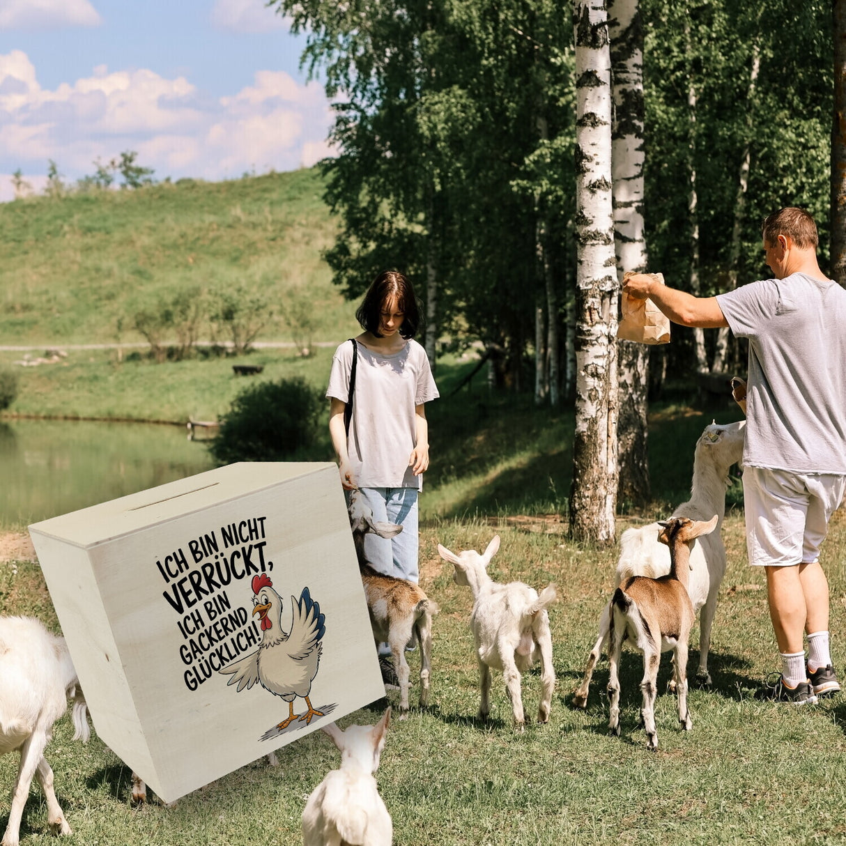 Fröhliches Huhn Gackernd Glücklich Spardose