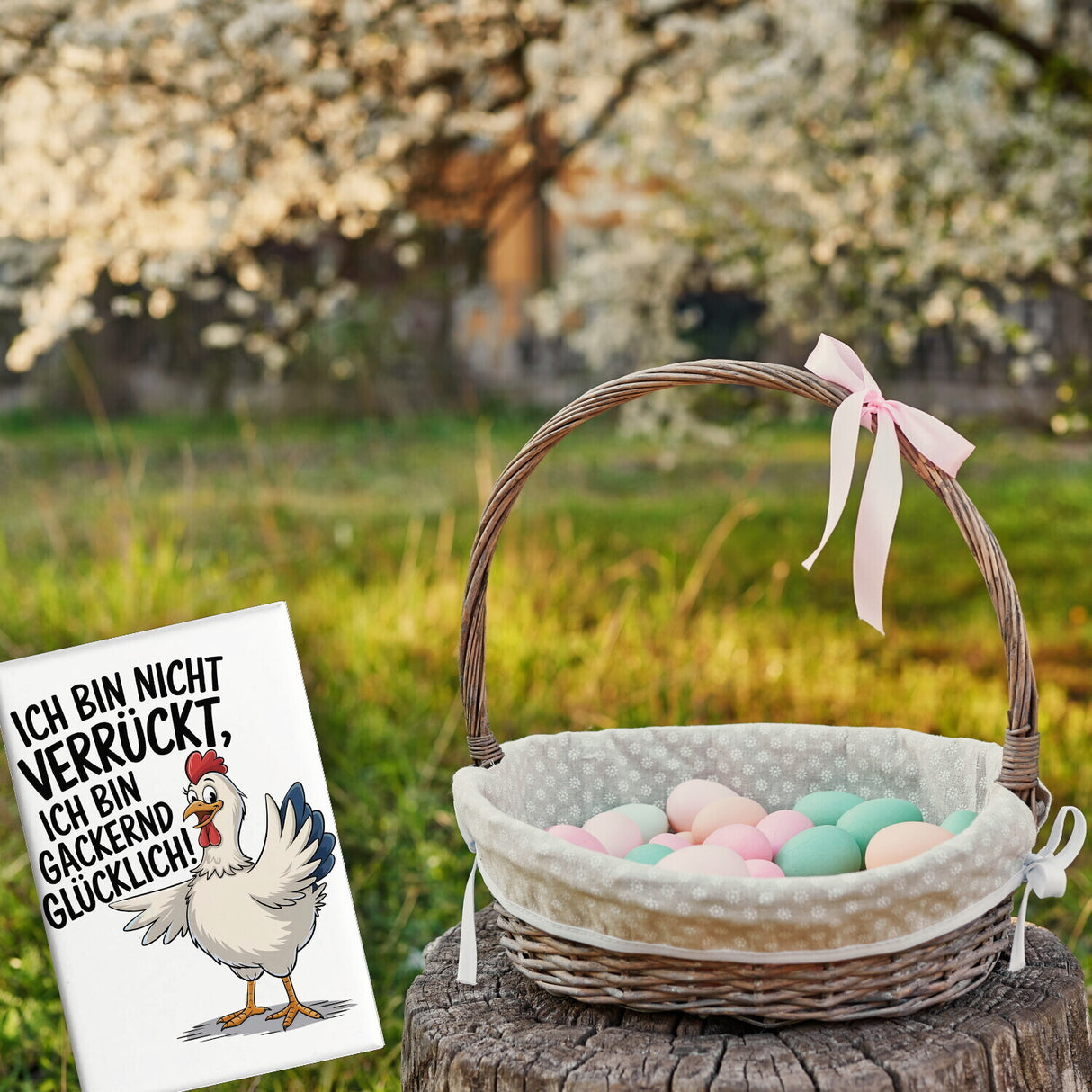 Fröhliches Huhn Gackernd Glücklich Souvenir Souvenir Magnet