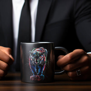 Abstrakter Panther Farbspiel Tasse für Kunstliebhaber