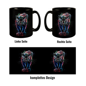 Abstrakter Panther Farbspiel Tasse für Kunstliebhaber
