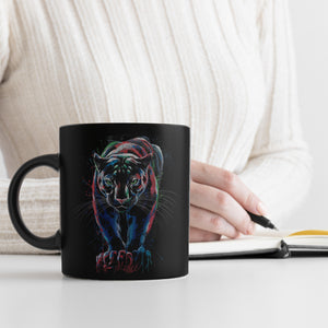 Abstrakter Panther Farbspiel Tasse für Kunstliebhaber