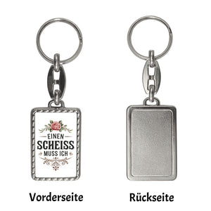 Einen scheiss muss ich Schlüsselanhänger Rose mit Blättern