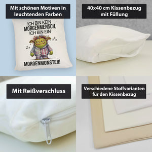 Verschlafenes Morgenmonster Kissen Monster