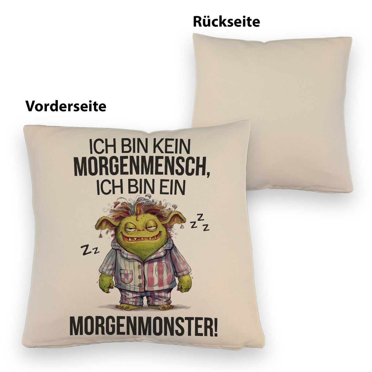 Verschlafenes Morgenmonster Kissen Monster