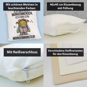 Verschlafenes Morgenmonster Kissen Monster