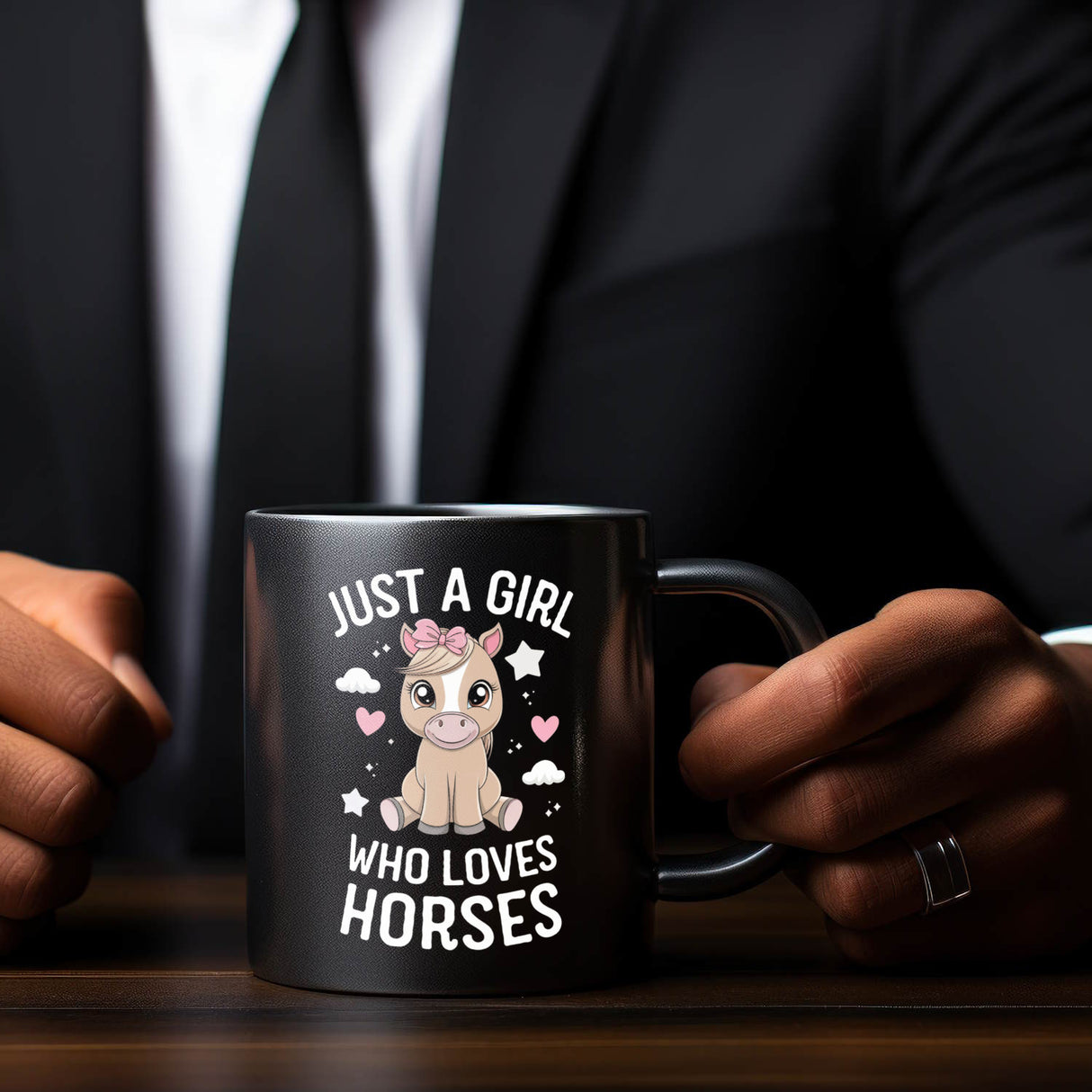 Just a girl love horses Tasse Pferd Sterne Herzen