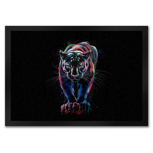 Abstrakter Panther Farbspiel Fussmatte für Kunstliebhaber