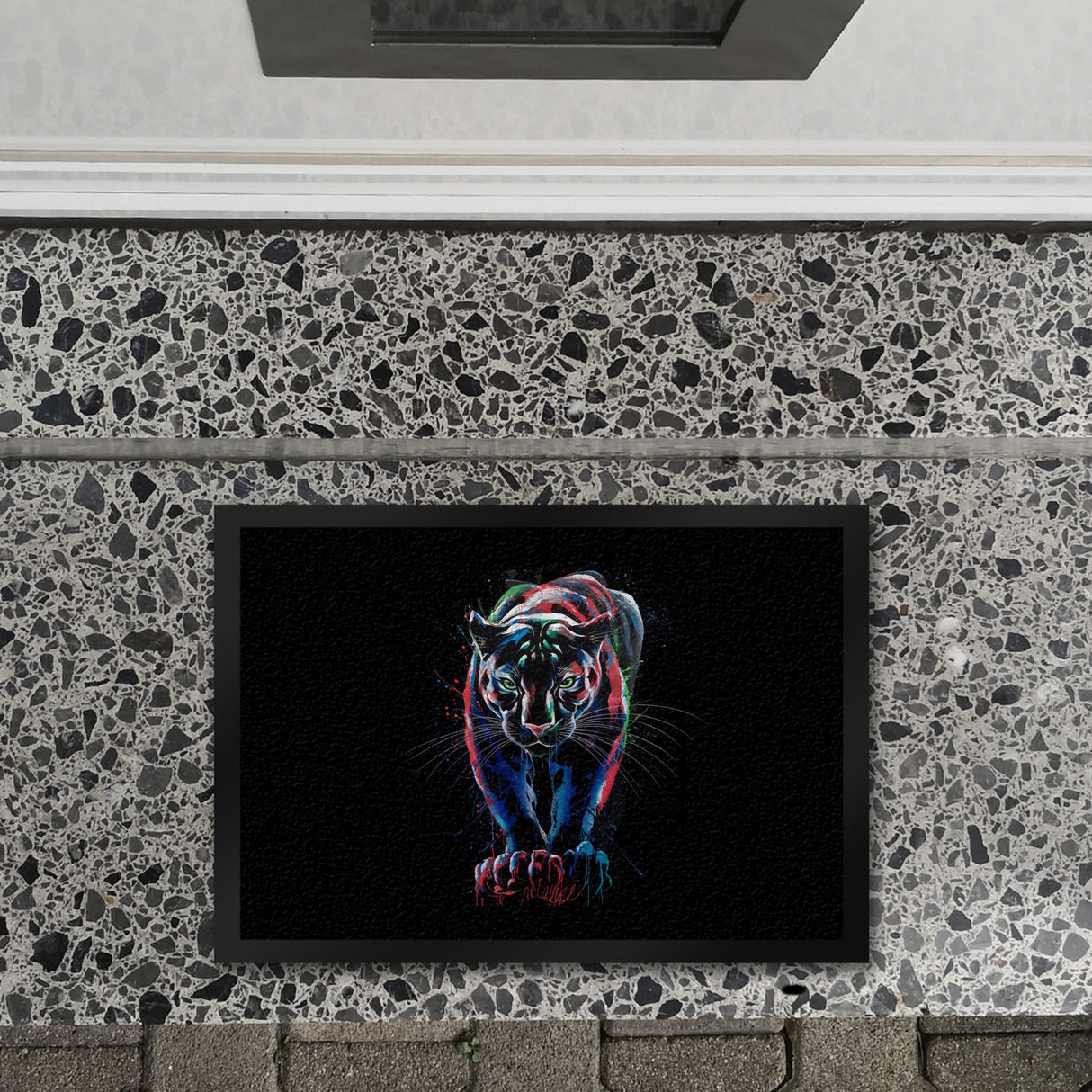Abstrakter Panther Farbspiel Fussmatte für Kunstliebhaber