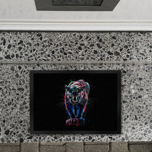 Abstrakter Panther Farbspiel Fussmatte für Kunstliebhaber