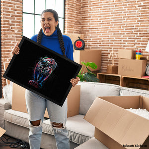 Abstrakter Panther Farbspiel Fussmatte für Kunstliebhaber
