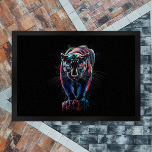 Abstrakter Panther Farbspiel Fussmatte für Kunstliebhaber