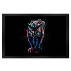 Abstrakter Panther Farbspiel Fussmatte für Kunstliebhaber