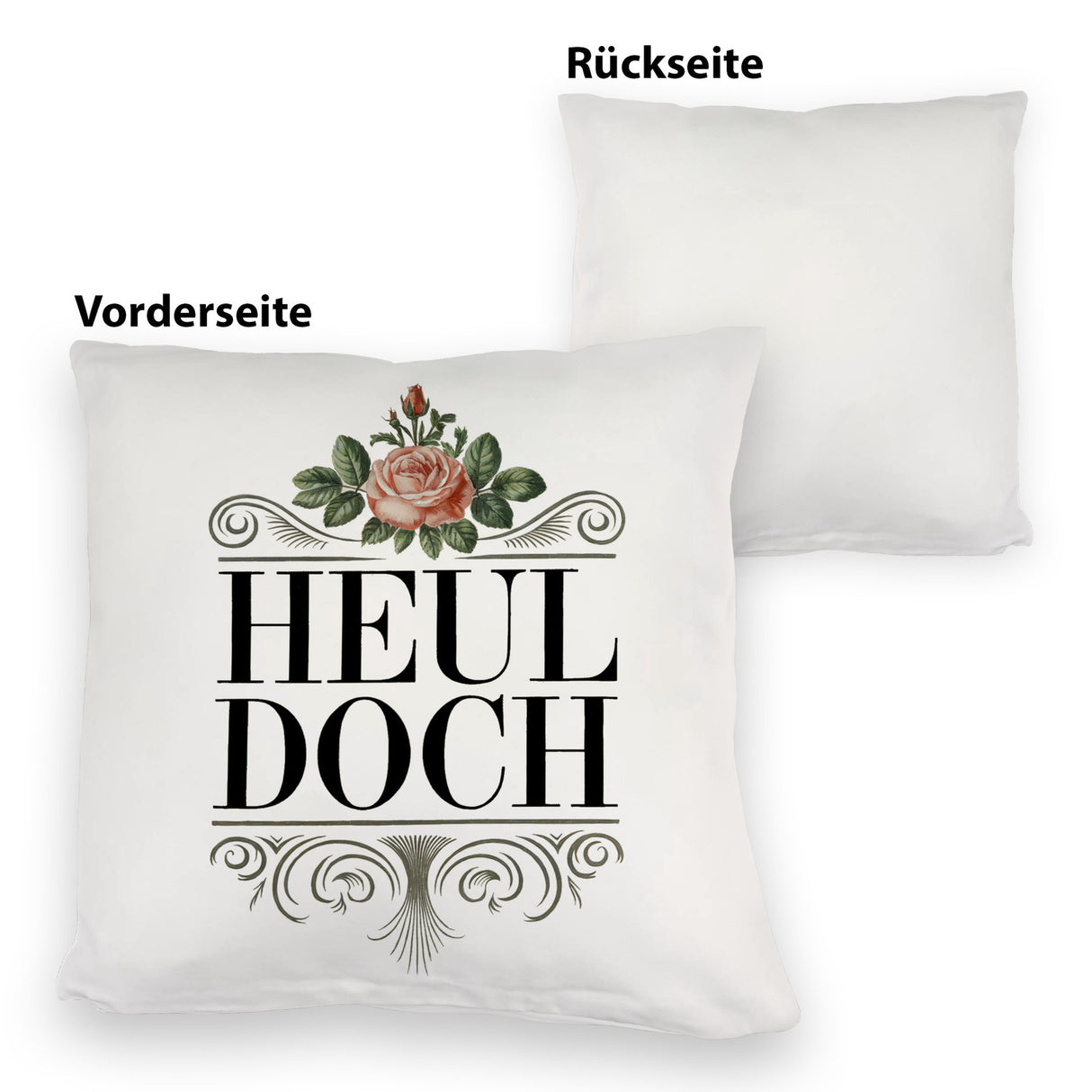 Heul doch Rose Kissen Rosendekor