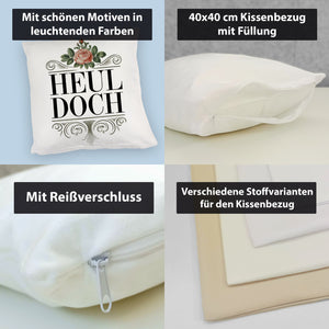 Heul doch Rose Kissen Rosendekor