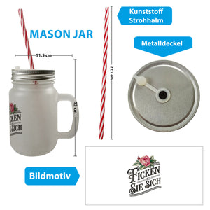 Ficken Sie Sich Trinkglas mit Bambusdeckel Rose Vintage