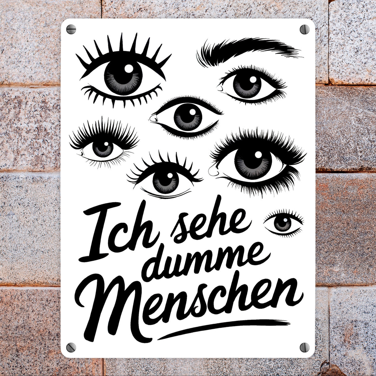 Ich sehe dumme Menschen Metallschild in 15x20 cm Augen Design